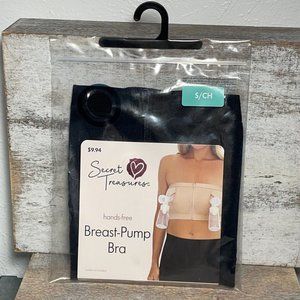 Secret Treasures Breast Pump Bra Women's Breastfeeding Small Zip Front S…